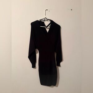 Elegant Black Sweater Dress